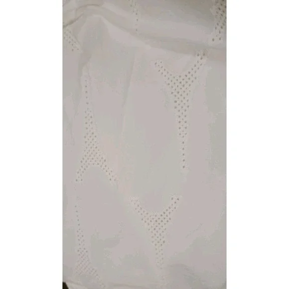 Karl Lagerfeld Paris Womens L White Cotton Embroidered Eiffel Tower Mini Dress - Picture 6 of 12